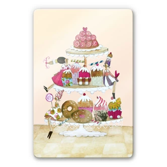 Glasbild Leffler - Glitzer Muffin Parade 