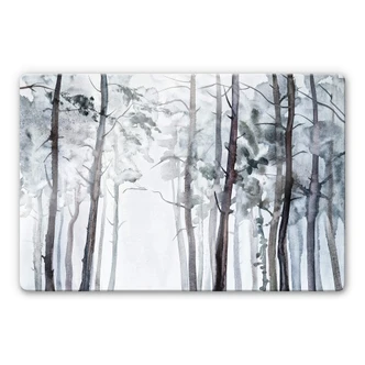 Glasschilderij Aquarel Bos 