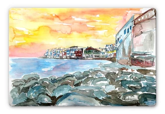 Glass Print Bleichner - Magnificent Mykonos 