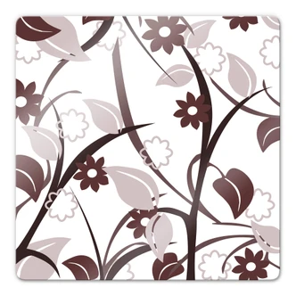 Tableau en verre - Fleurs Marrons 