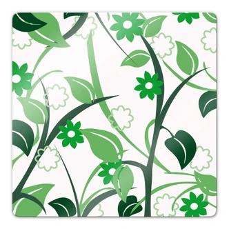 Tableau en verre - Fleurs Vertes 