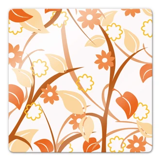 Tableau en verre - Fleurs Oranges 