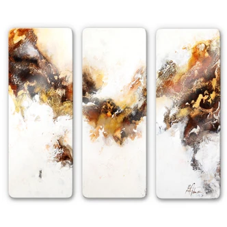 Tableau en verre - Fedrau - Or liquide 03(3 parties) 