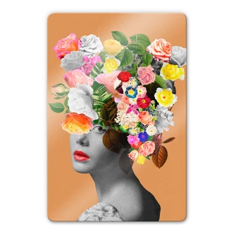 Glasbild Frida Floral Studio - Orange Lady 