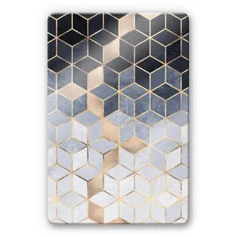 Glasschilderij Fredriksson - Blue Geometry 