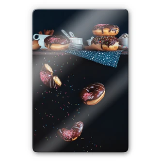 Glass Print Belenko - Donuts from the top Glass Print Belenko - Donuts from the top