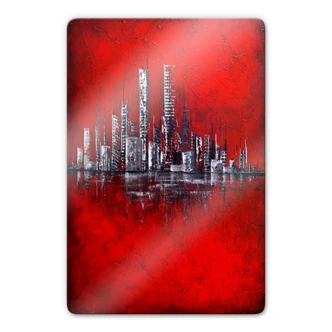 Glasbild Fedrau - Rot 