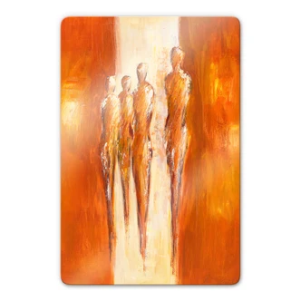 Schüßler - Four shapes in Orange 02 Glass art 