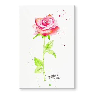 Glasbild Buttafly -  Rose 