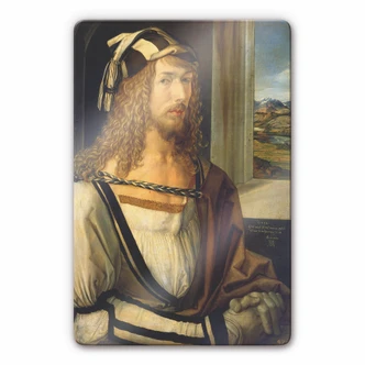 Tableau en verre - Dürer - Autoportrait avec paysage Tableau en verre - Dürer - Autoportrait avec paysage