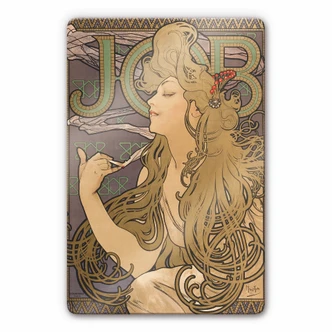 Glasbild Mucha - Werbeplakat für JOB 