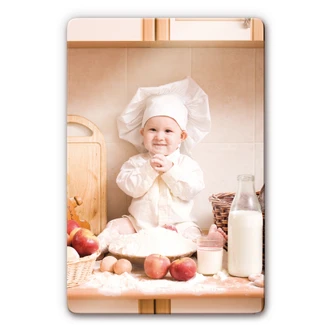 Glasbild Kleiner Bäcker 