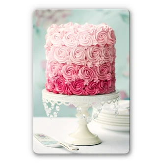 Glasbild Rosentorte 