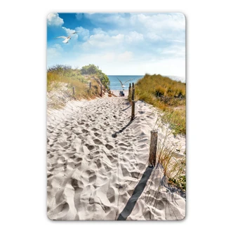Glasschilderijen Naar het Strand 