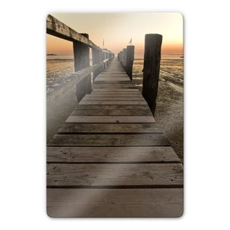 Tableau en verre - Passerelle sur la vasière 