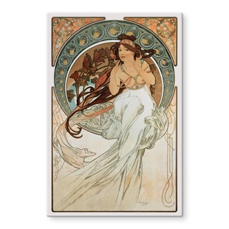 Glasschilderijen Mucha - De Muziek 