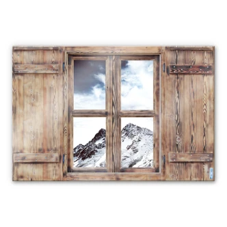 Trompe L'oeil op glas - Snow Mountain 