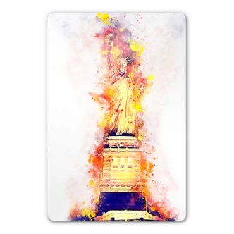 Tableau en verre Hugonnard - Watercolour : Statue of Liberty Tableau en verre Hugonnard - Watercolour : Statue of Liberty