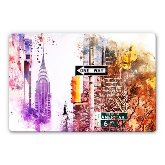 Tableau en verre Hugonnard - Watercolour : The Empire State Building Tableau en verre Hugonnard - Watercolour : The Empire State Building