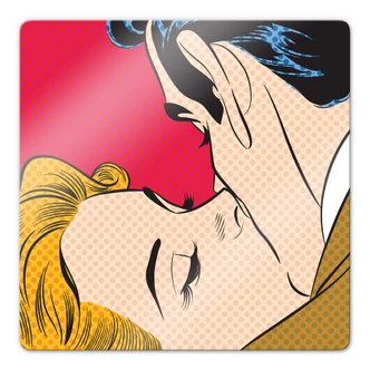 Tableau en verre - Kissing Couple 