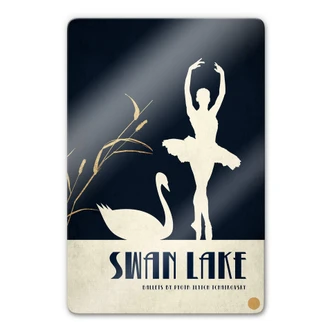 Glass Print Kubistika - Swan Lake 