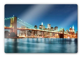 Glasschilderij Lights in New York City 02 