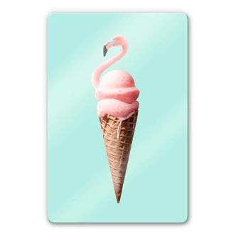 Glasschilderij Loose - Flamingo Ijs 