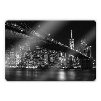 Glass Print New York by Night 