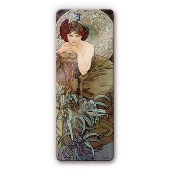 Tableau en verre - Mucha - Les Pierres Précieuses- Émeraude 