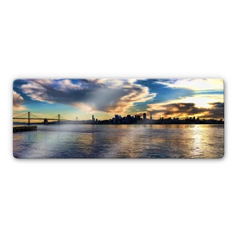 San Francisco Skyline Glass art - Panorama 