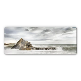 Tableau en verre - Rochers dans la tempêe - Panorama 