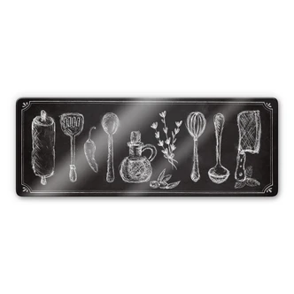 Glasbild Rustic Kitchen - Panorama 