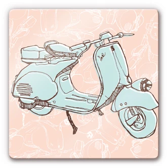 Tableau en verre - Vespa - carré 
