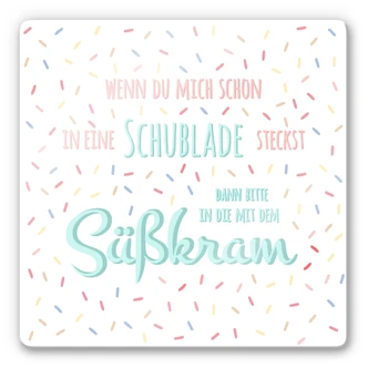 Glasbild Schublade mit Süßkram - quadratisch 
