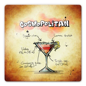 Cosmopolitan - Recipe Glass art 