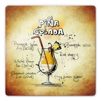 Pina Colada - Recipe Glass art 