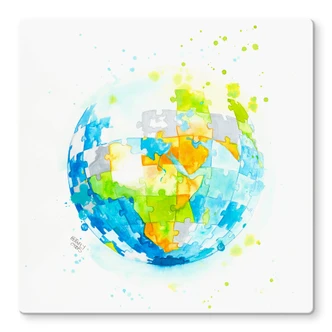 Glasbild Buttafly - Worldpuzzle 
