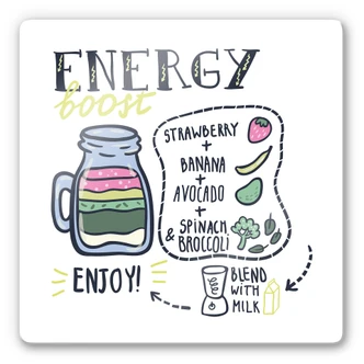 Glasbild Energy Boost - quadratisch 