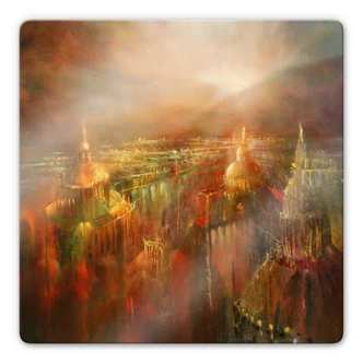 Glasbild Schmucker -  Die Stadt erwacht 