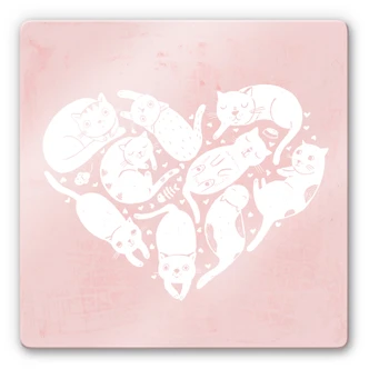 Glasbild Loske - Cat Heart 