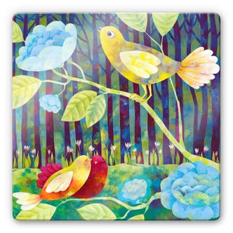 Glass Print Blanz - Birds in the forest 