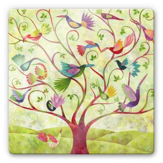 Glass Print Blanz - Exotic Birds 