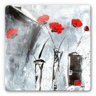 Glasbild Niksic - Roter Mohn 2 