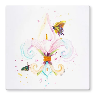 Glasbild Buttafly - Fleur de Lil  