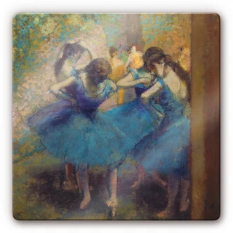 Glasbild Degas - Die blauen Tänzerinnen 