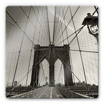 Tableau en verre - Le pont de Brooklyn - Carré Tableau en verre - Le pont de Brooklyn - Carré