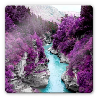 Tableau en verre - Rivière Kawarau - Carré 