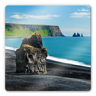 Tableau en verre - Cape Dyrholaey - Carré 