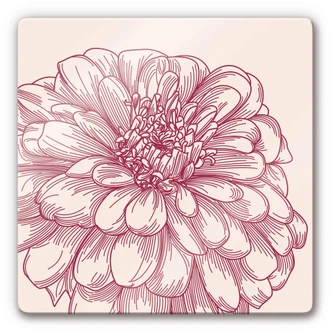 Tableau en verre - Illustration de fleurs - carré 