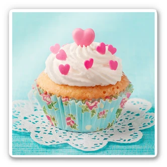 Tableau en verre - Hearts on Cupcake 